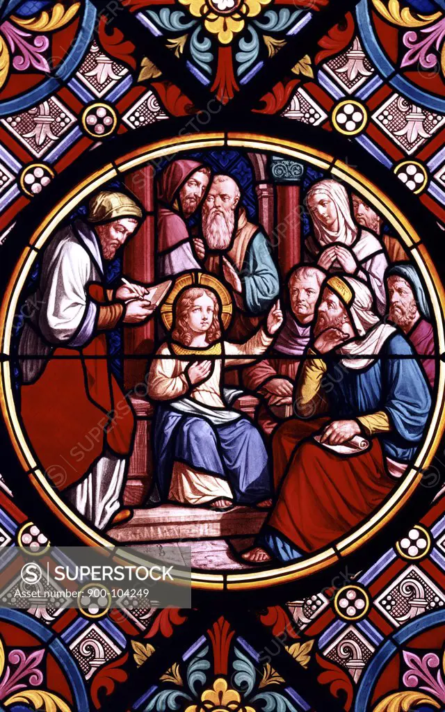 Christ In The Temple Stained Glass