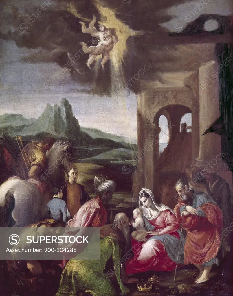 The Nativity by Jacopo Bassano, (1510-1592)