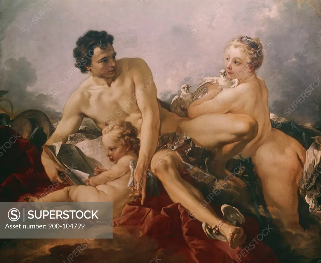 Venus, Mercury and Amor Francois Boucher (1703-1770/French) 