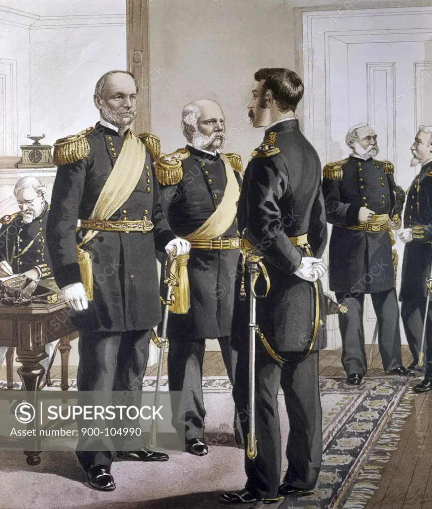 General Sherman,  Major General Schofield,  Officers and Staff by Henry Alexander Ogden,  (1856-1936)