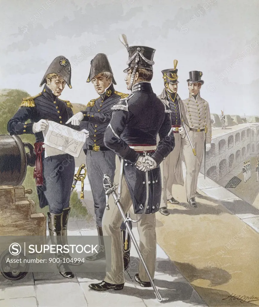 Regimental Officers. Engineer,  Cadet (1821-32), Ogden,  Henry Alexander (1856-1936/American)