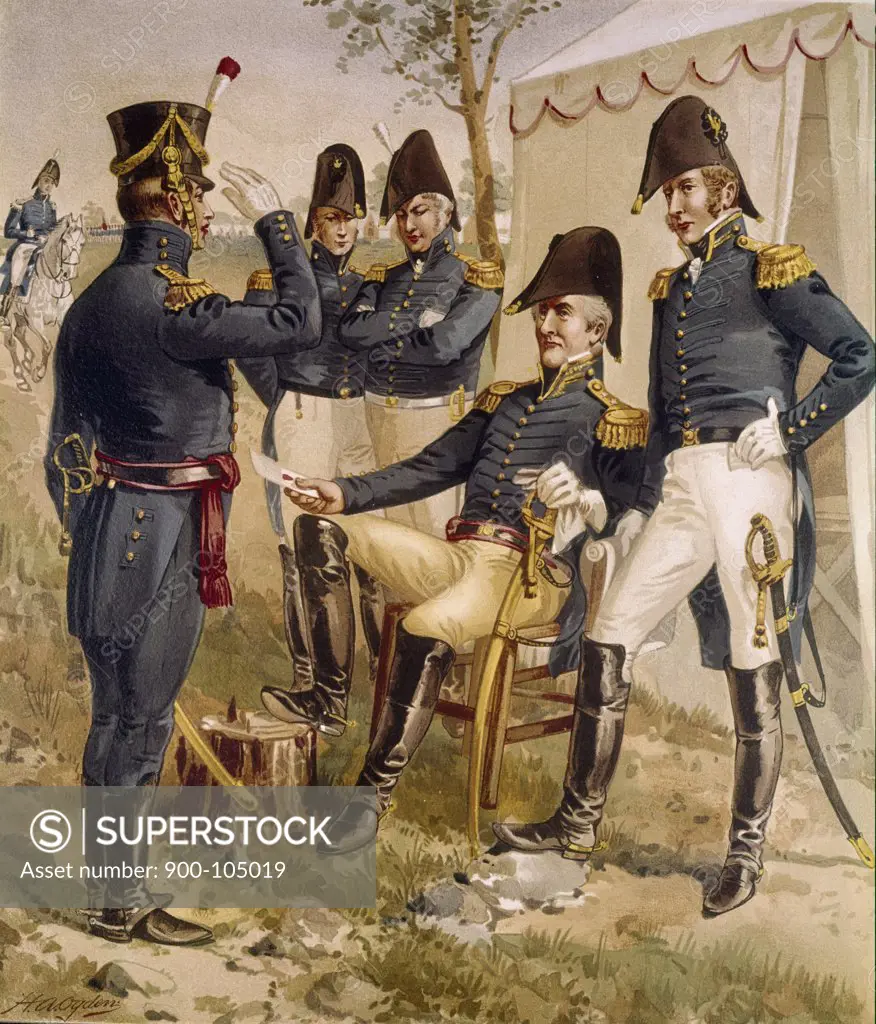 General Staff-and-line Officers. Light Artillery. JACKSON IS RECEIVING A REPORT. (1813-1821), Ogden, Henry Alexander (1856-1936/American)