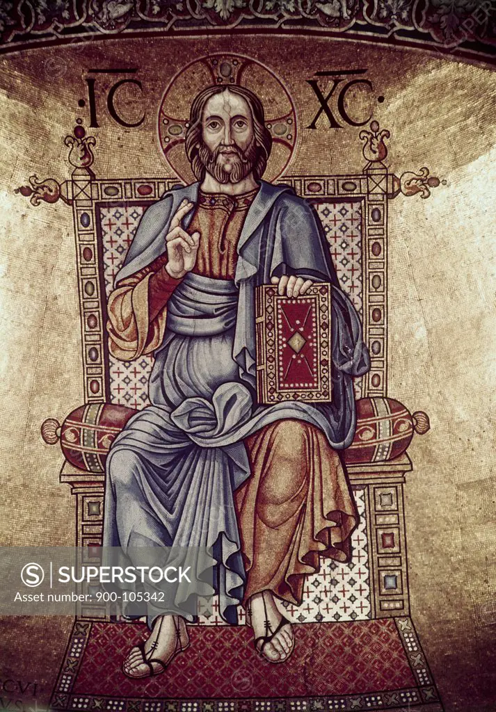 Christ Pantocrator 16th C. Artist Unknown Mosaic 