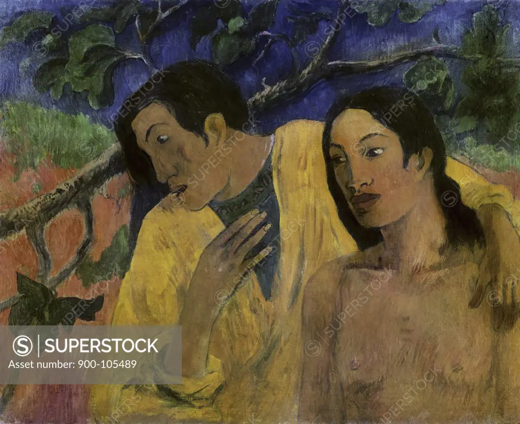 Tahitian Idyll 1902 Paul Gauguin (1848-1903/French) Oil on Canvas Narodni Gallery, Prague, Czech Republic