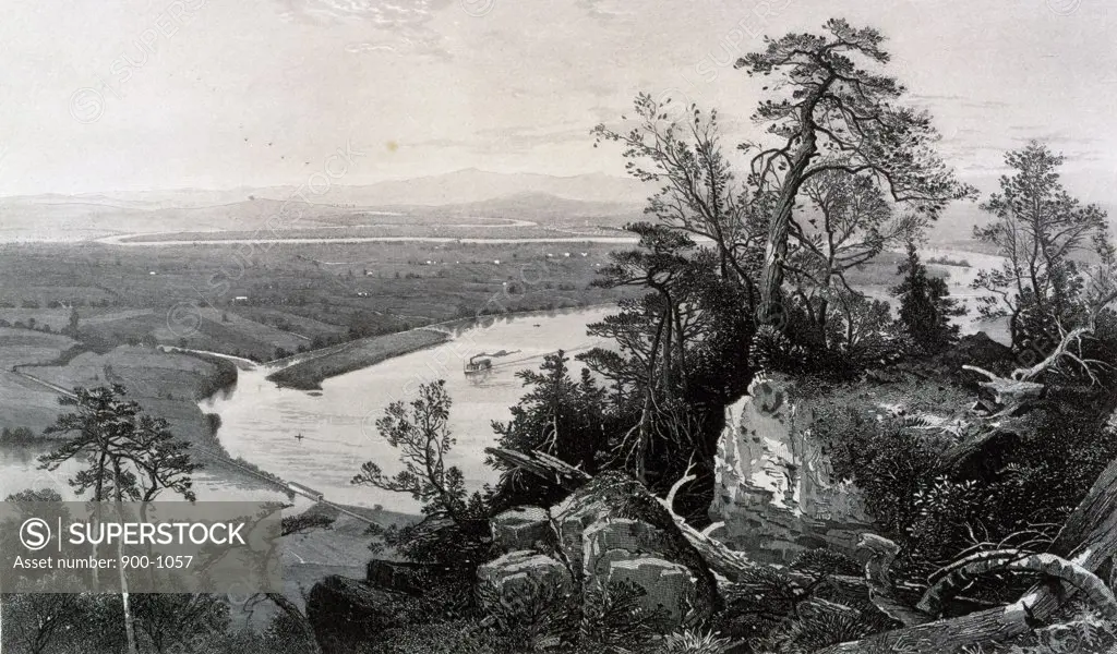 Connecticut Valley from Mount Tom by unknown artist, etching