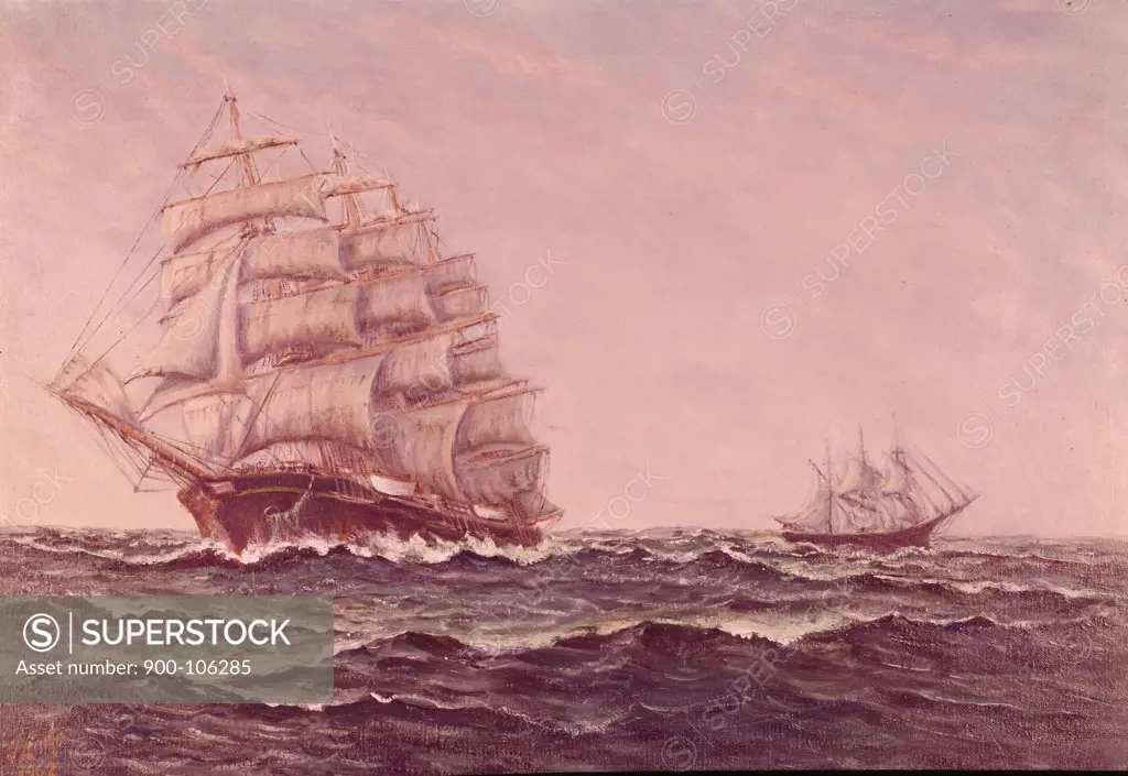 Sailing Ship Frigate from 19th Century,  by Joseph Links,  20th Century