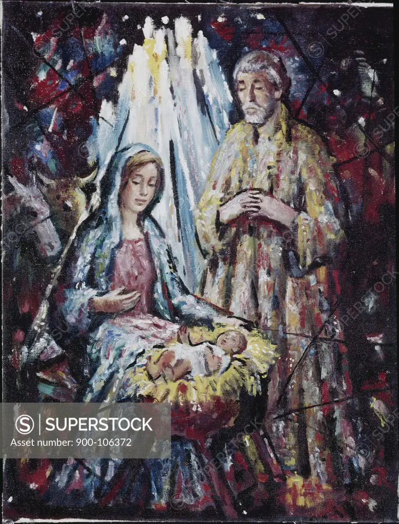 Adoration of Mary & Joseph 1910 Vladimir Mazuranic (Yugoslavian) 
