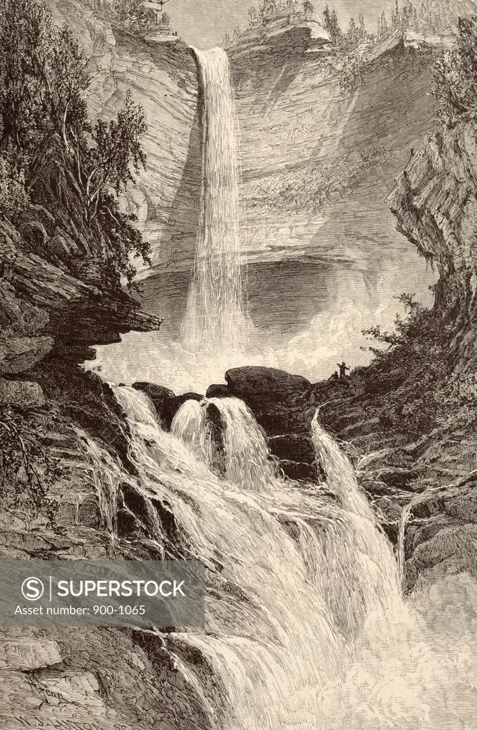 Catskill Falls by unknown artist,  etching