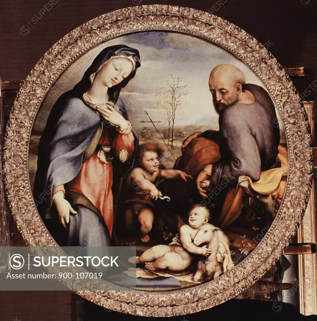 Holy Family With St. John The Baptist  Domenico Beccafumi (1486-1551 Italian) 