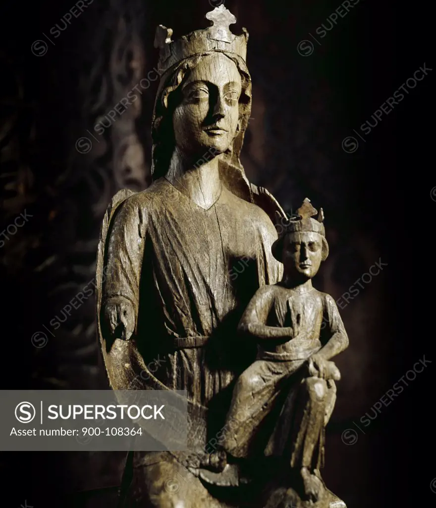 Madonna and Child, wooden sculpture