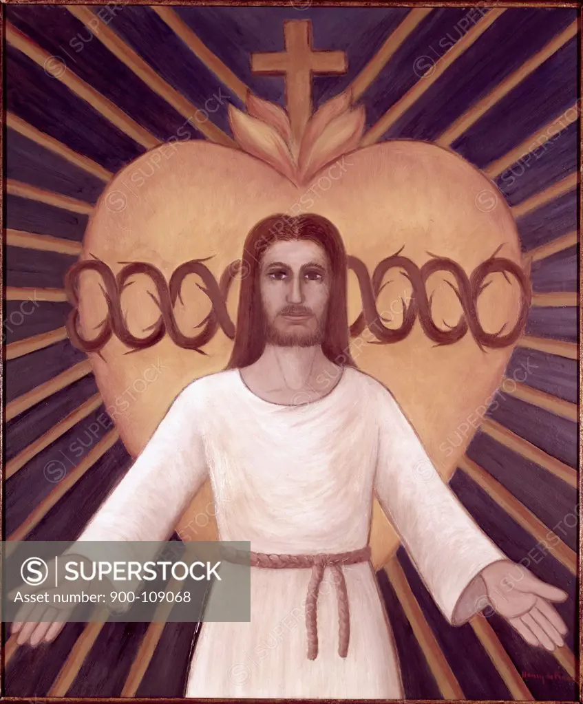 Sacred Heart of Jesus 20th C Artist Unknown