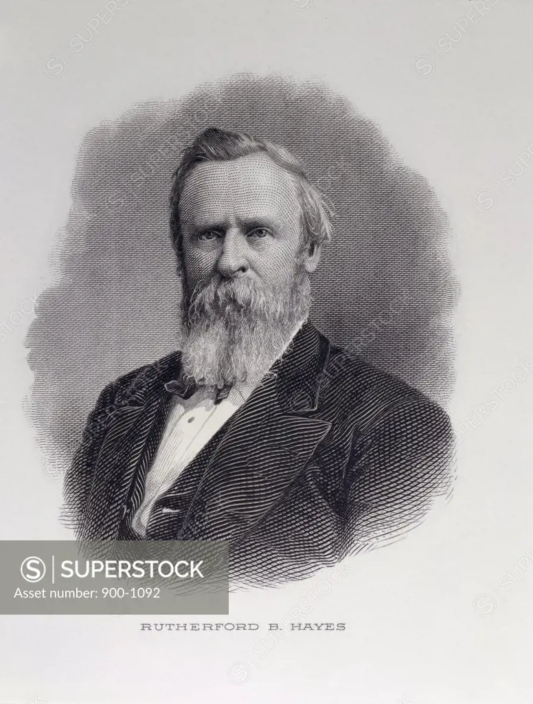 Rutherford Hayes  (1822-1893)  19th President of the United States   Engraving