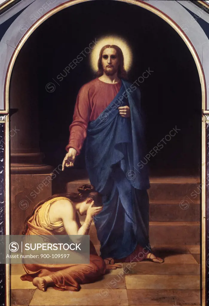 Christ and the Adultress  Anton Laurids Johannes Dorph (1831-1914 Danish) 