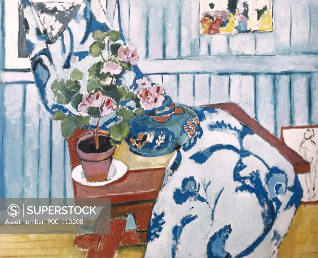 Still Life with Geraniums by Henri Matisse, oil painting, 1869-1954