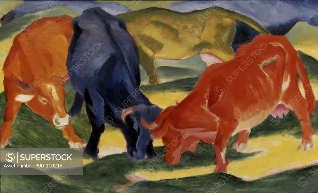 Fighting Cows Franz Marc (1880-1916 German)  