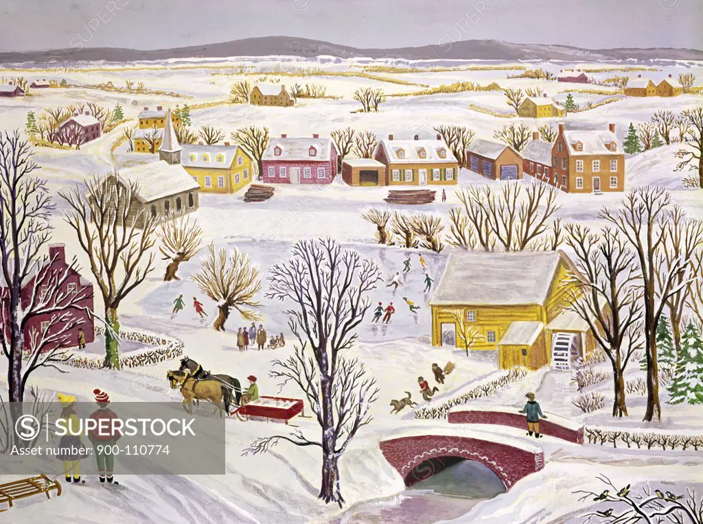 Winter near Bethlehem, Pennsylvania, oil on canvas