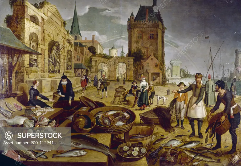 The Fish Market by Sebastian Vrancx, (1573-1647)
