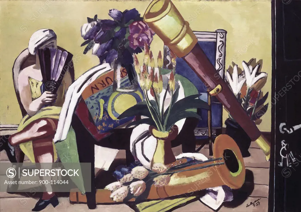 Still Life with Telescope by Max Beckmann, 1884-1950