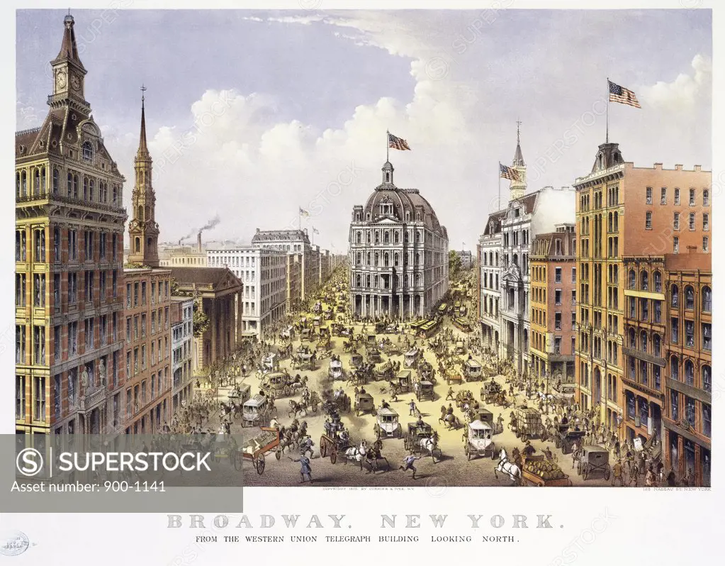 Broadway New York Currier & Ives (Active 1857-1907 American)