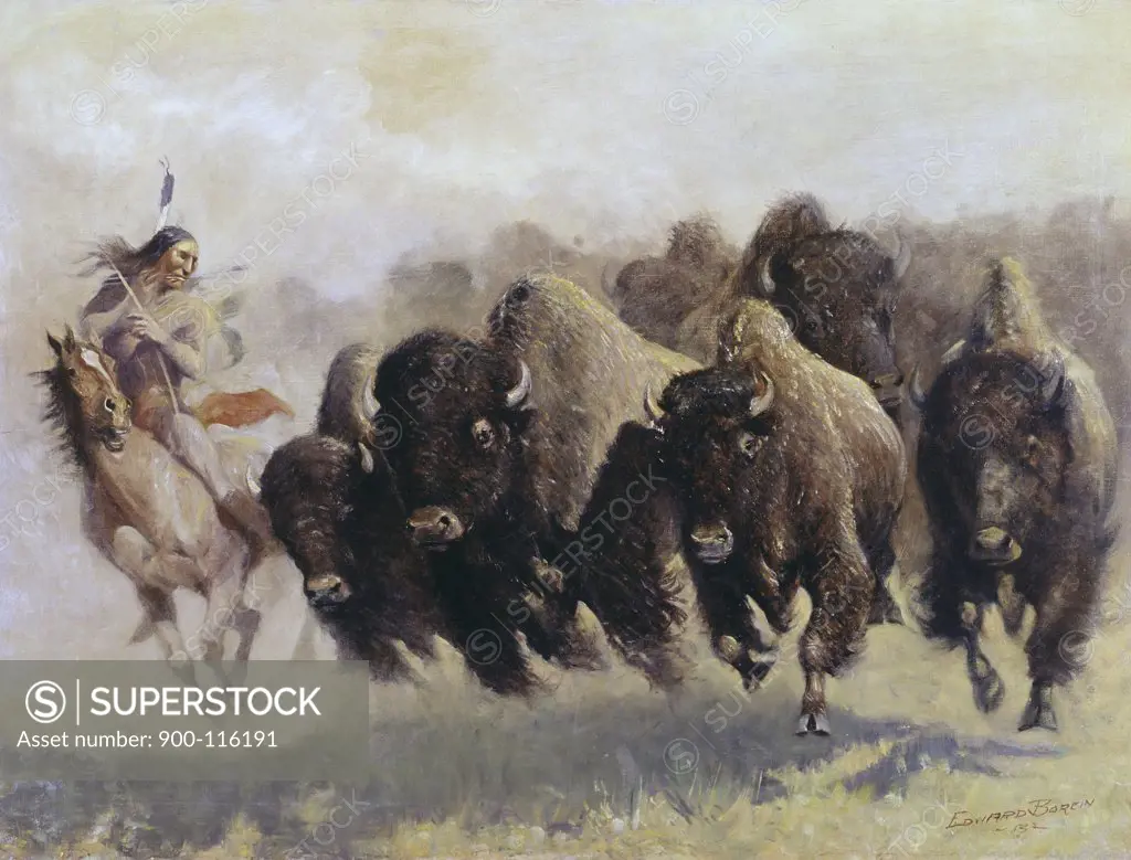 Buffalo Hunt by Edward Borein, 1873-1943