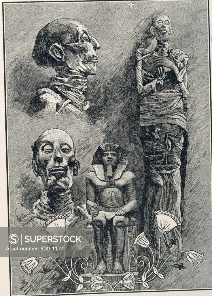 Studies Mummies & Lotus Flower by unknown artist