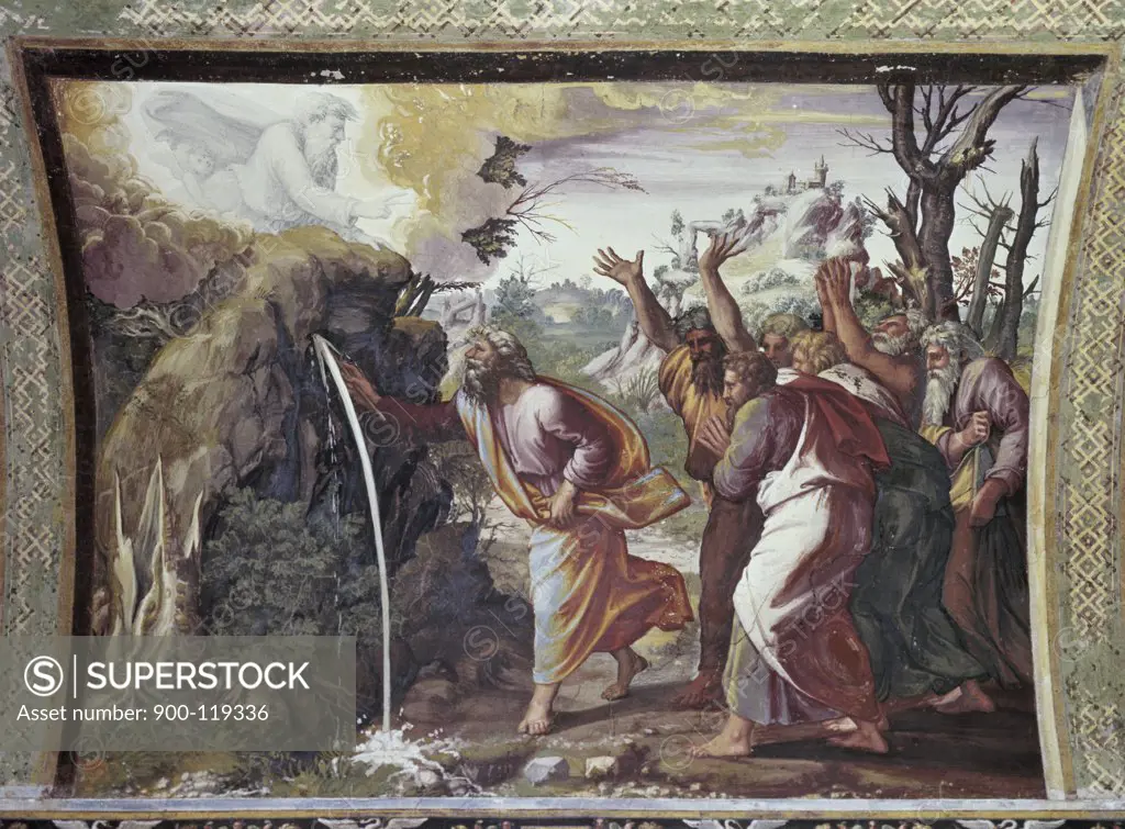 Moses Strikes the Rock Raphael (1483-1520 Italian) St. Peter's Basilica, Vatican City 