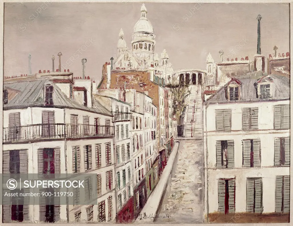 Chappe street at Montmartre by Maurice Utrillo, 1883-1955