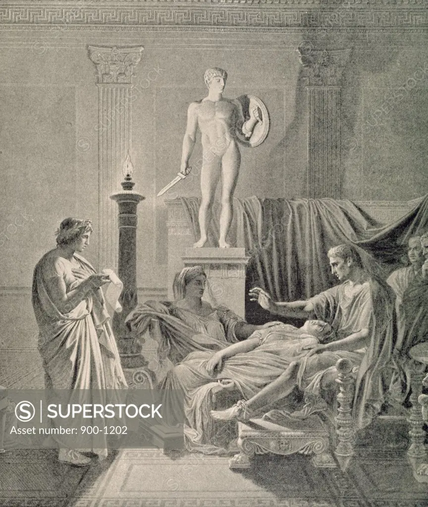 Octavia Overcome by Virgil's Verse by unknown artist,  lithograph