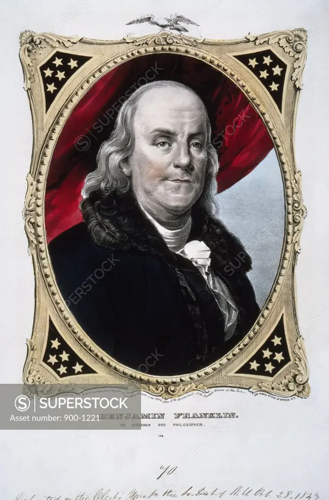 Benjamin Franklin 1847 Currier & Ives (Active 1857-1907/American) Color Lithograph Library of Congress, Washington, D.C., USA