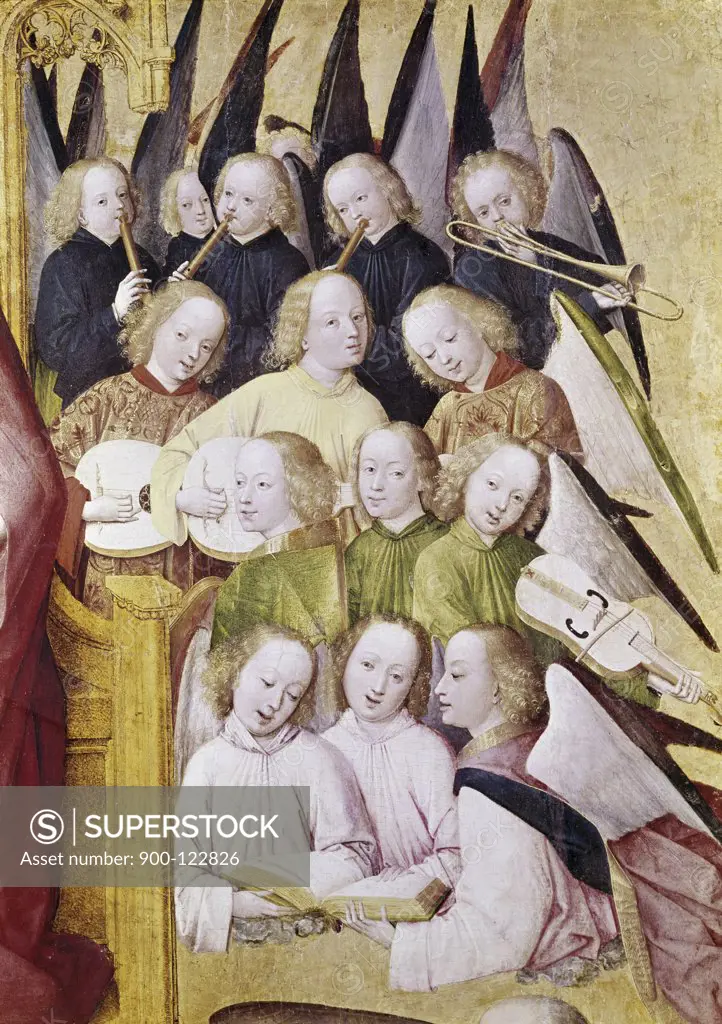 Choir of Angels (Detail) Life of the Virgin Late 15th C. Master of Life of the Virgin (a.1463-1480/German) Tempera Alte Pinakothek, Munich, Germany