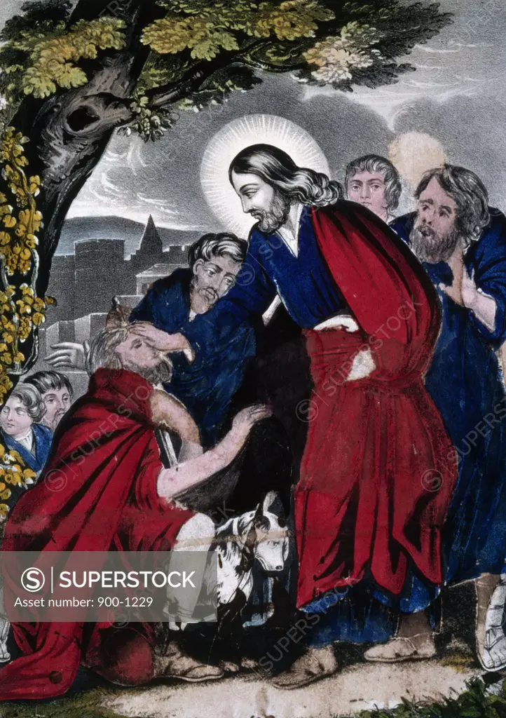 Christ Restoreth the Blind, Currier and Ives, 1846, (1857-1907), Washington, D.C., Library of Congress