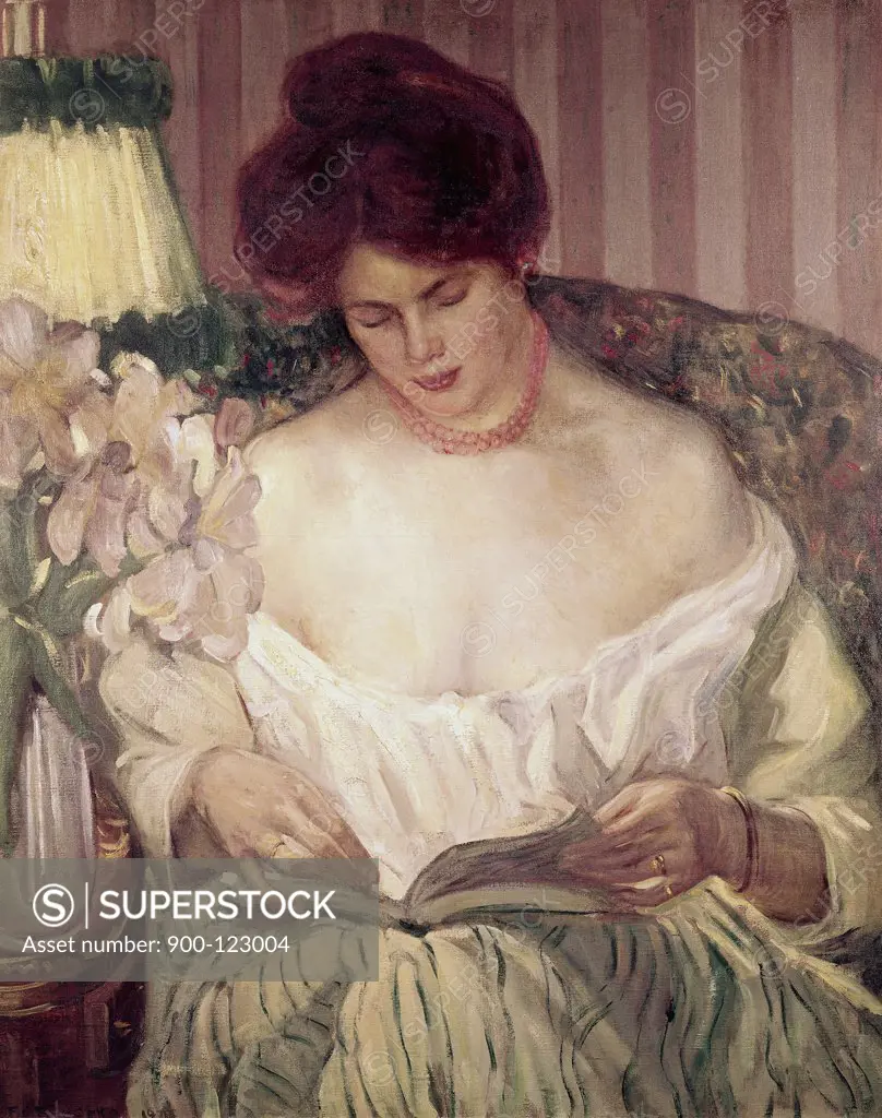 Portrait Of The Woman  Frieseke, Frederick Carl(1874-1939 American)  