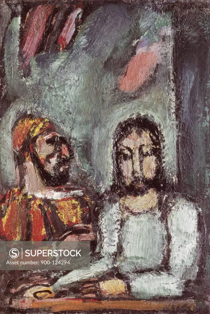 Christ and High Priest by Georges Rouault, Oil on Canvas, 1871-1958, USA, Washington D.C., Phillips Collection