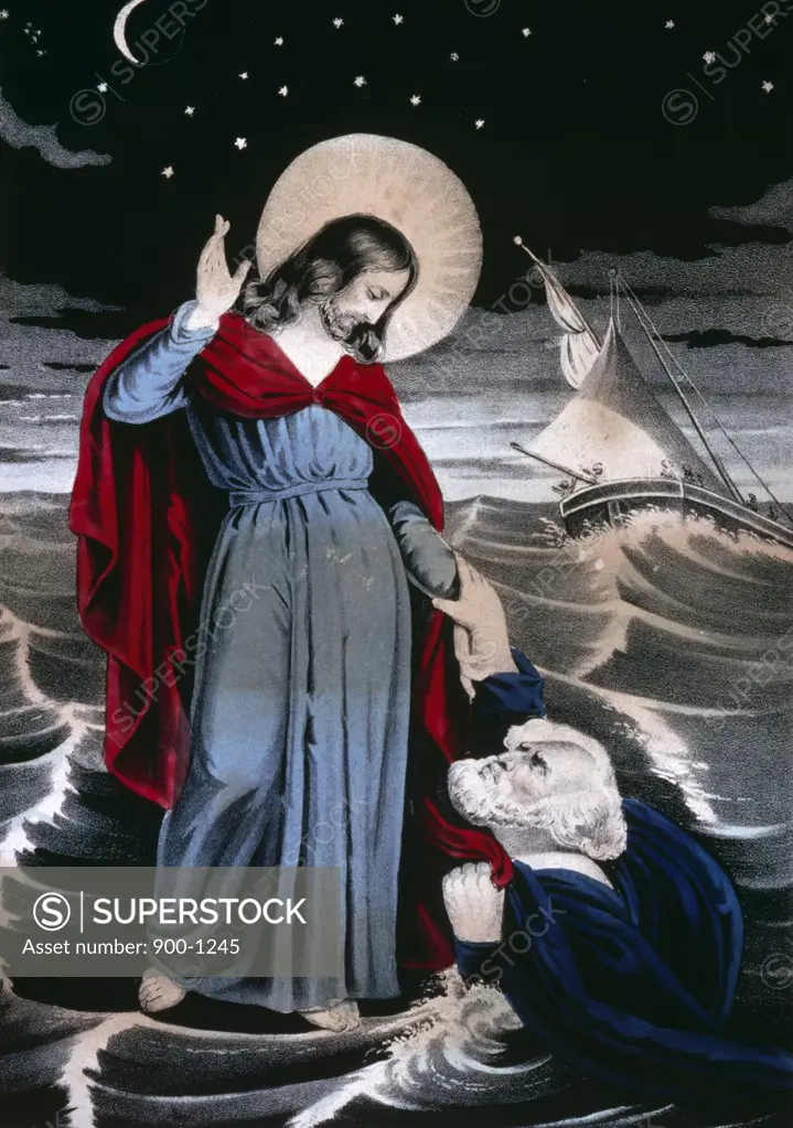 Christ Walking on the Sea, Currier and Ives, color lithograph, (1857-1907), Washington, D.C., Library of Congress