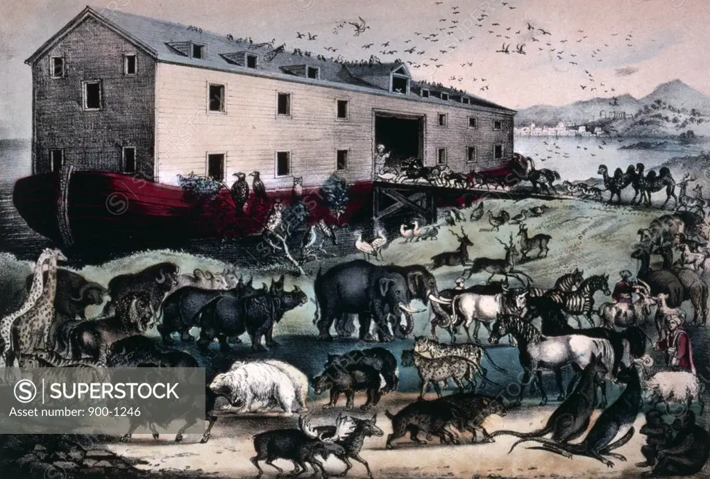 Noah's Ark, Currier and Ives, color lithograph, (1857-1907), Washington, D.C., Library of Congress