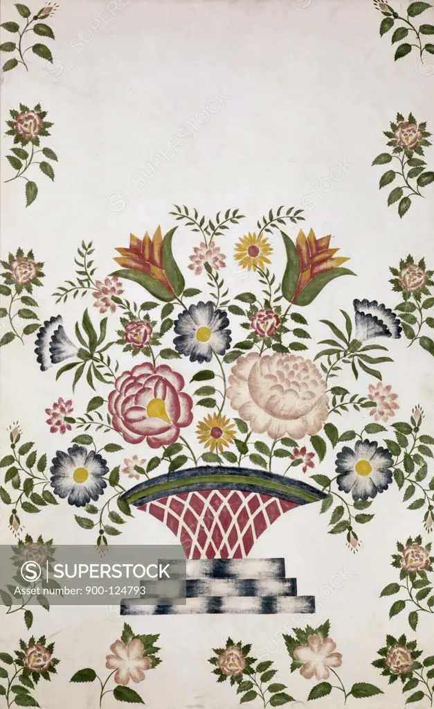 Floral Stencil --19th C. Pennsylvania Dutch, 19TH C., Artist Unknown