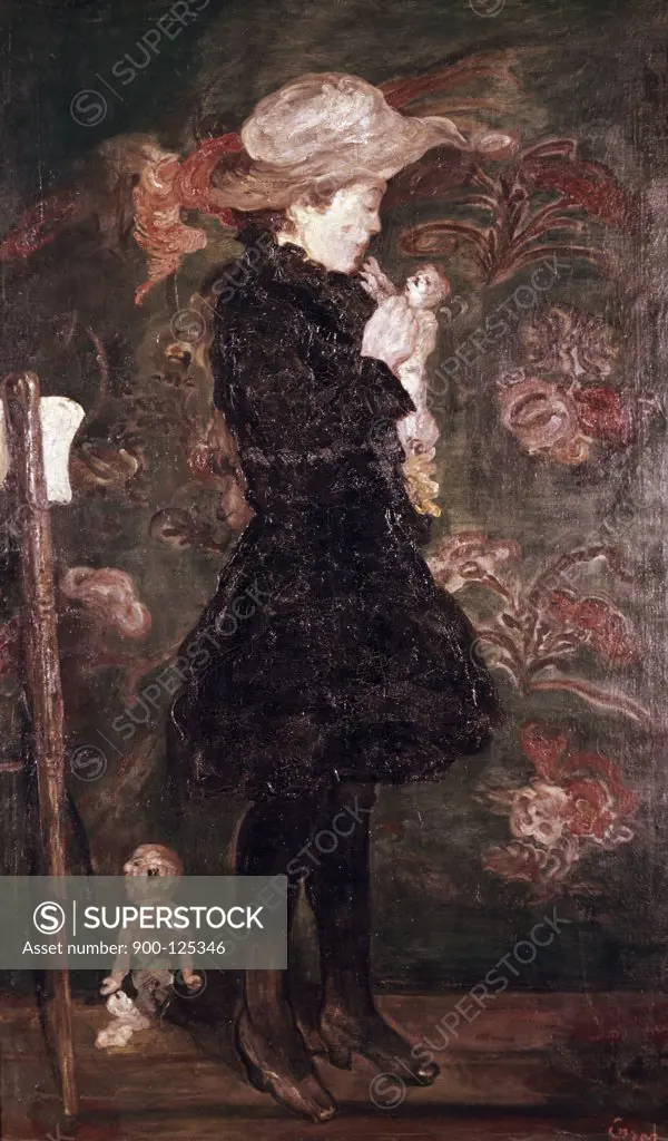 Girl with Puppet by James Ensor, 1860-1949