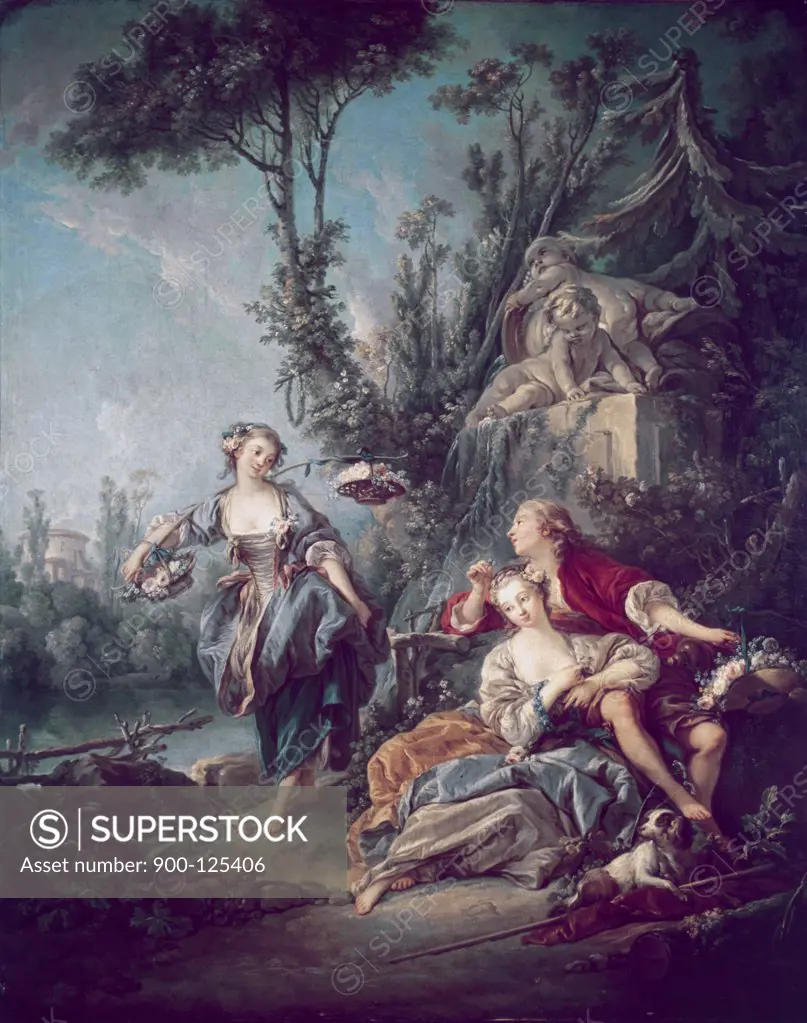 The Flower Gatherers Francois Boucher (1703-1770 French) 