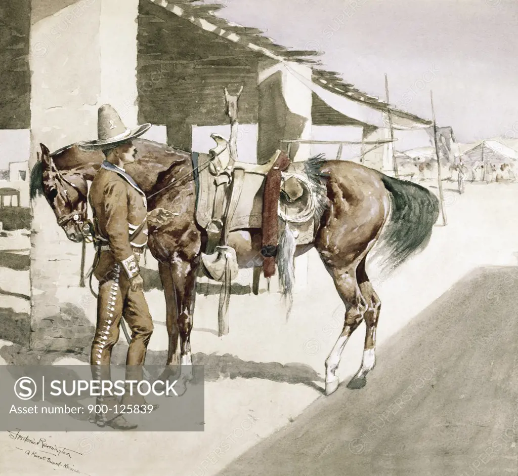 A Rural Guard-Mexico Frederic Remington (1861-1909/American) Watercolor