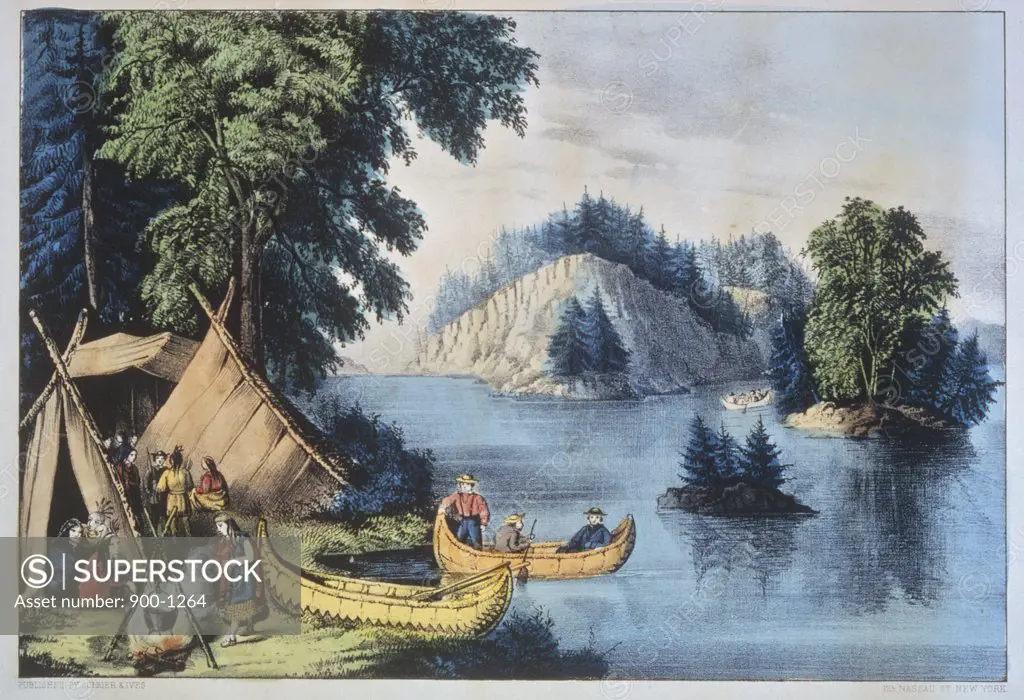 Indian Encampment on the St. Lawrence Currier and Ives (a. 1857-1907/American) Color lithograph Library of Congress, Washington, D.C. 