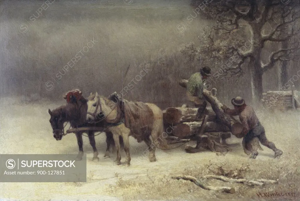 Logging In Winter Heinrich Winter (1843-1911 German)