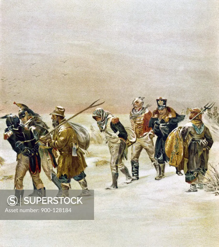 French Army Retreating Westward in Russia, Prianichnikoff,  Illarion (1849-1894/Russian)
