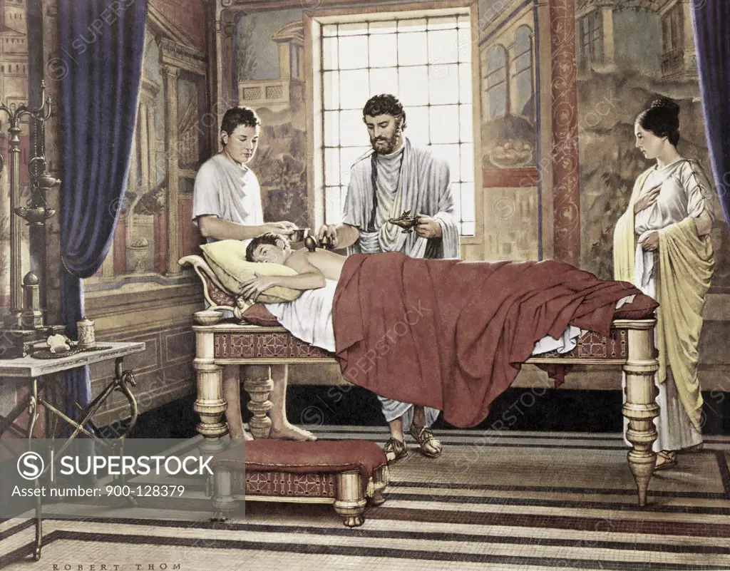 Greek Physician Galen Applying a Treatment of Cupping Robert Thom