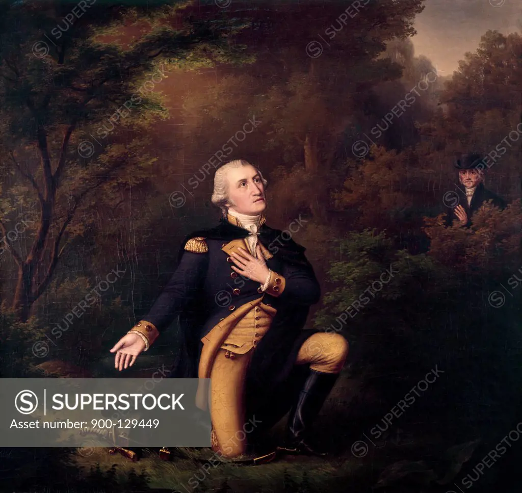 Washington, George, In Prayer At Valley Forge Paul Weber and L Sachs