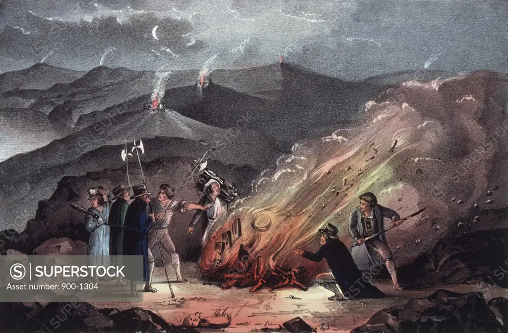 Signal Fires On The Slievenamon Mountains Currier & Ives (1834-1907 American) Color Lithograph Library of Congress, Washington, D.C., USA