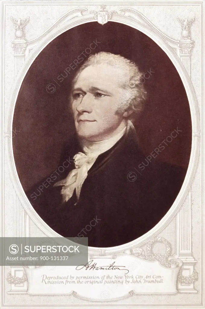 Alexander Hamilton American History  Lithograph 