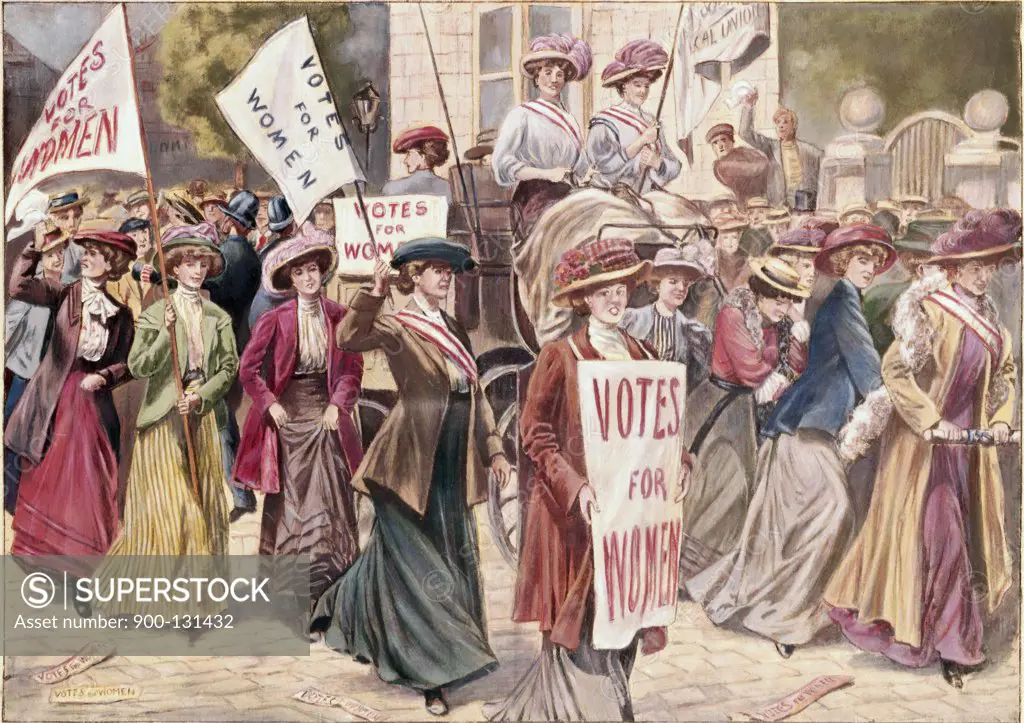 Suffragette Demonstration in London, 1908 Artist Unknown