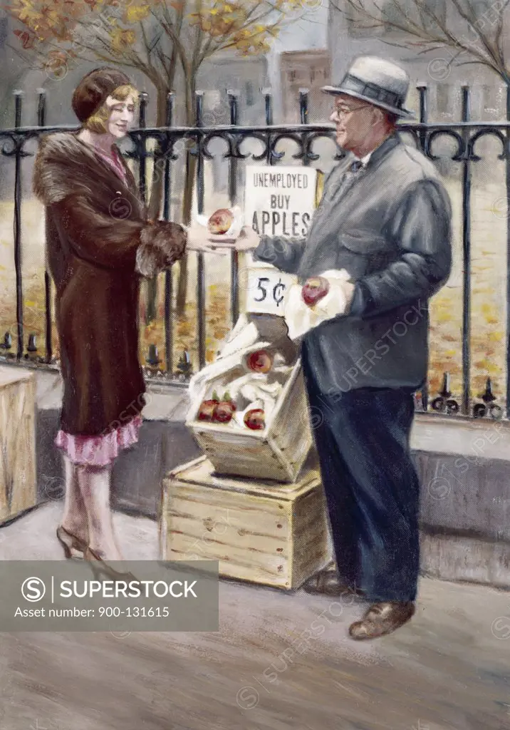 Apple Seller of the Depression Era, artist unknown