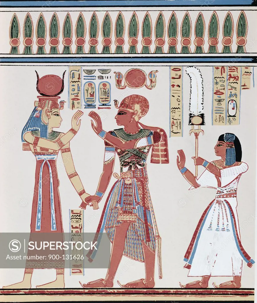 Amunkhepesef Tomb: Wall Painting 1198-66 BC Egyptian Art Fresco