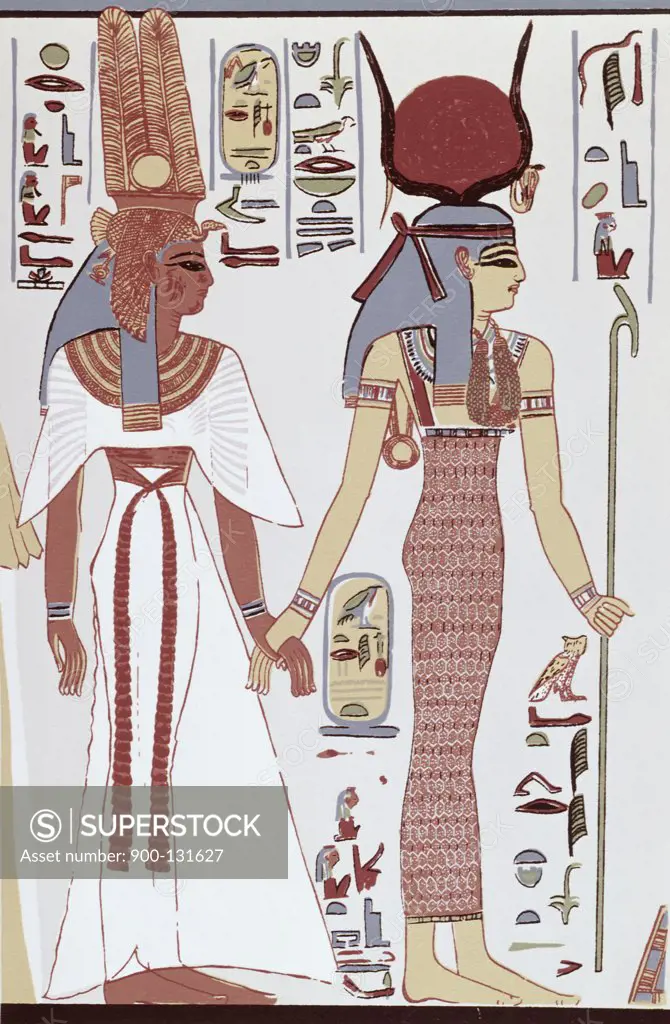 Nefertiti Tomb-Isis Leading Nefertiti Egyptian Art 